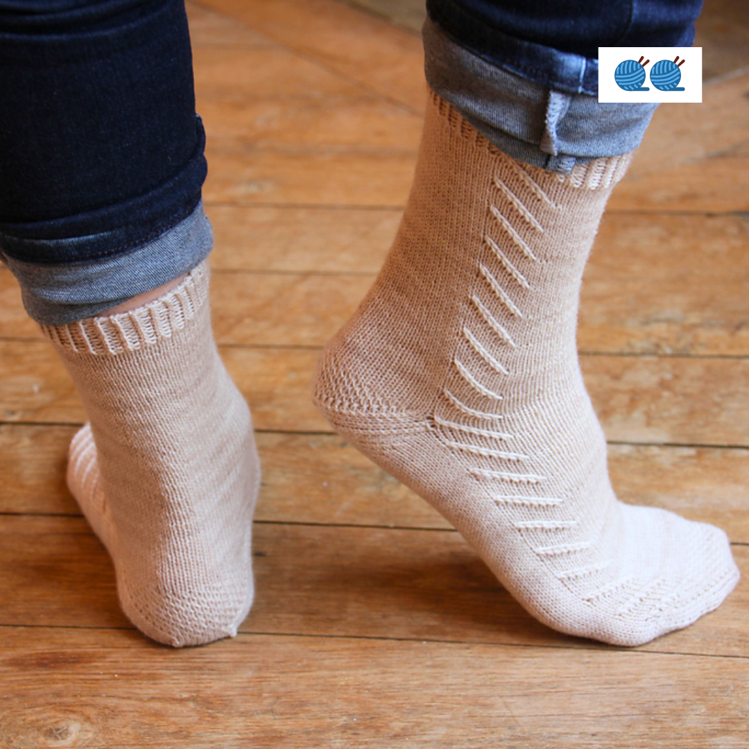 patron chaussettes point texturé
