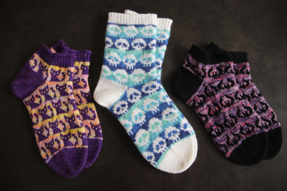 chaussettes halloween au tricot
