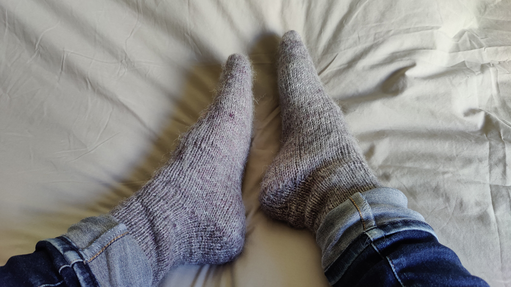 tricot chaussettes pointe mollet