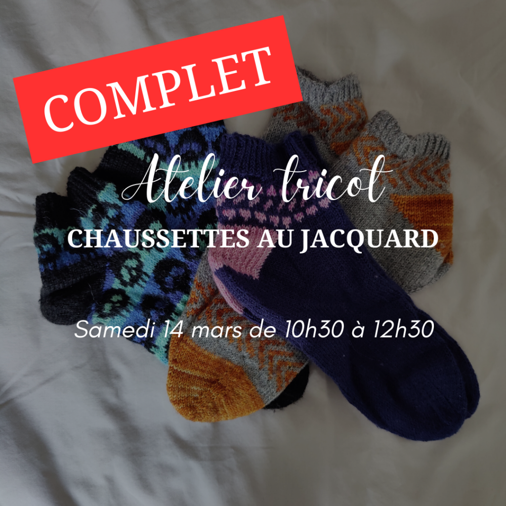 atelier tricot jacquard chaussettes complet